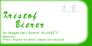 kristof bierer business card